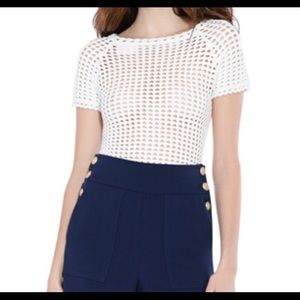 Alice + Olivia Reba Boat Neck Cropped Pullover NWT